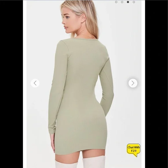 Forever 21 Ribbed Mini Bodycon Dress NWT - Picture 2 of 6